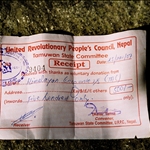 Receipt for our 
