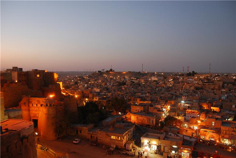 Overlooking Jaisalmer at night