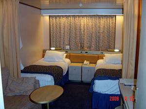nice sized bed room of two beds.