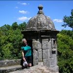 with personal sun shelter.