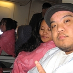 on the plane