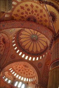 The ceiling of the Blue Mosque of Sultanahmet