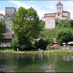 .. on the banks of le Gave de Bearn where you can swim to cool off.