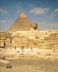 PYRAMIDS AND SPHINX AT GIZA