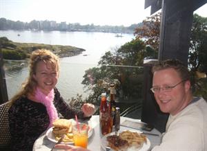 Lunch at Spinnakers overlooking inner harbour