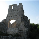 A large castle and old town at Dvigrad.