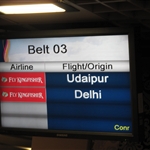 Belt Number 3 Udaipur flight