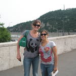The river that splits Buadpest and their statue of liberty on top of the hill