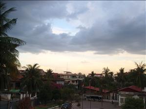 Evening clouds gather over S-21 Tuel Sleng prison