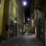 Walking around Bergamo during the night