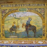 ..with many tiled pictures including this one of Don Quixote tilting at his windmill.