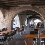 ... with shady cafes.