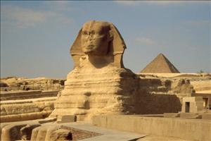 PYRAMIDS AND SPHINX AT GIZA