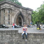 about to go up to the castle district. What a dork!