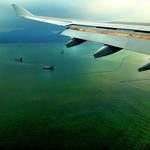Final approach to Hong Kong Airport