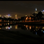 Night view of Melbourne from our dinner table