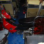 many things loaded onto the bus, including this scooter...fit very nicely between the seats...:-)