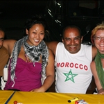 Abdellah, Lisa, me & Sara in Meknes burger joint! Roger taking the pic.
