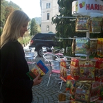 Jess picking at the haribo rack