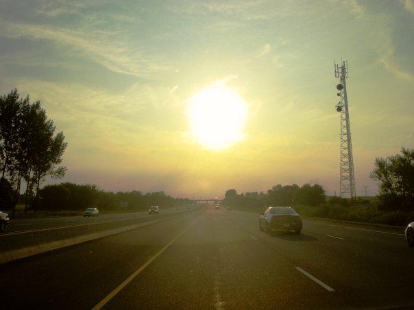 On the road before sunrise