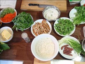 The Hutong kitchen, all set up ready for the German guests
