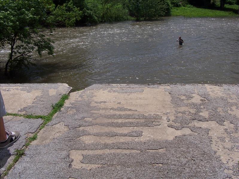 Route 66 Bridge that is now washed out