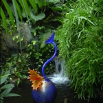 blue glass with butterfly?