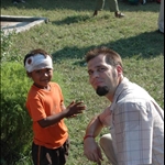 Brent with one of the little boys in the Geta village