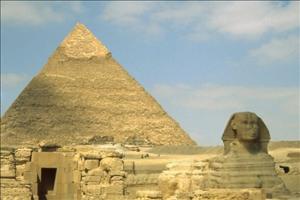 PYRAMIDS AND SPHINX AT GIZA