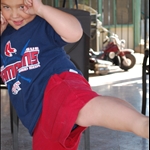 Patrick showing off his Tai Quan Do moves