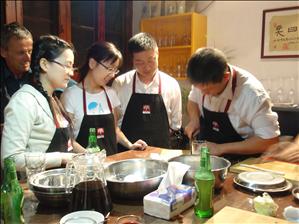 Cut up the dough ready for noodles