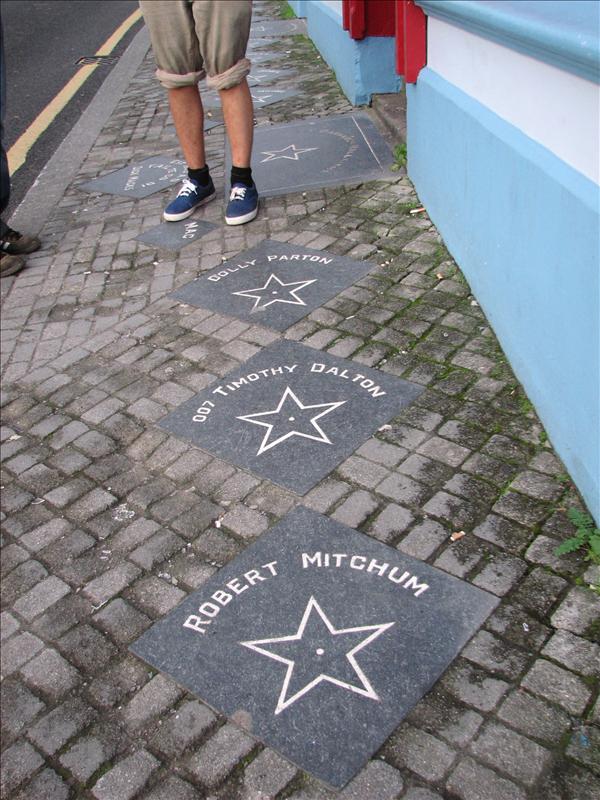 They have blocks out front of some of the famous people who have visited, such as Dolly Parton