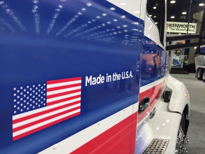 Executives with PACCAR's Kenworth and Peterbilt brands were both highlighting investments in U.S. manufacturing.
