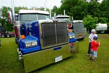 Phil Langevin's spiffy Western Star with its gleaming stainless-steel bunk