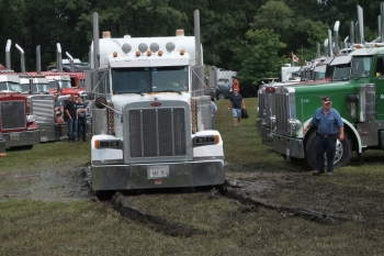 This poor Pete was well and truly stuck in the mud despite a tow