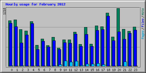 Hourly usage for February 2012