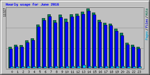 Hourly usage for June 2016