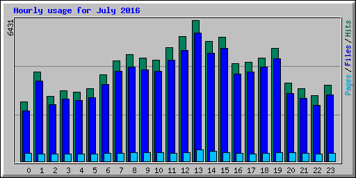 Hourly usage for July 2016