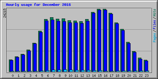 Hourly usage for December 2016