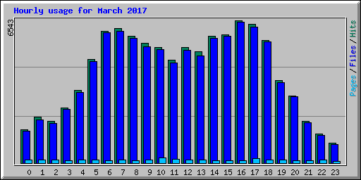 Hourly usage for March 2017