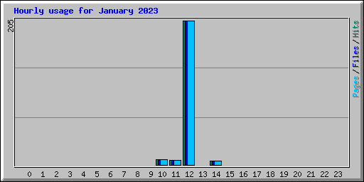Hourly usage for January 2023
