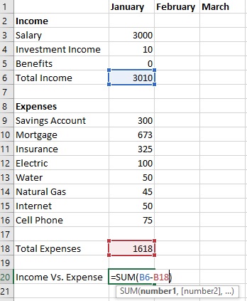 Create Budget Template for Excel