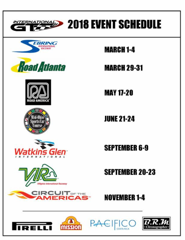 international gt 2018 schedule