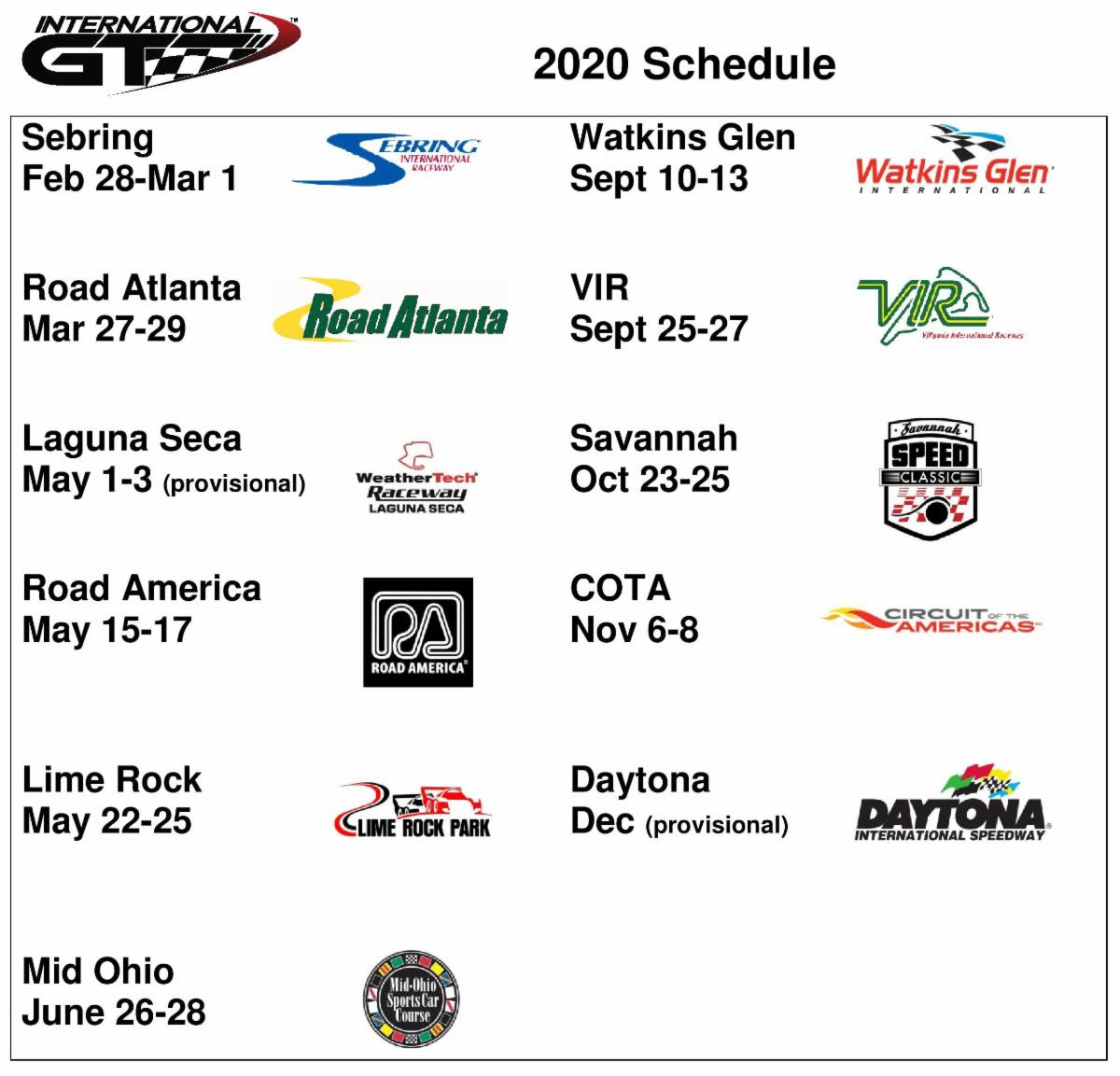 international gt race schedule