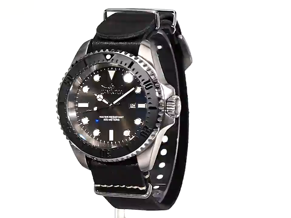 Invicta Men's Reserve Stainless Steel Watch with Black Leather Band eBay