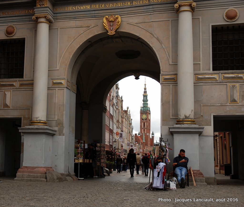 Gdańsk la Porte Dorée, la Porte Haute, l’arbre du Millénaire et l