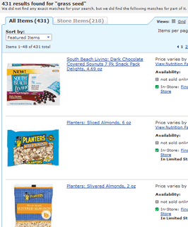 Walmart.com - Search for "grass seed"