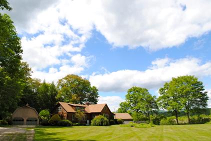 Distant View of House and Garage