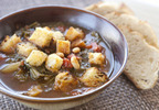 Muir Glen Fire Roasted Tomato, White Bean and Escarole Soup Recipe