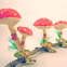 Spun Cotton Mushrooms Clip Ornaments
